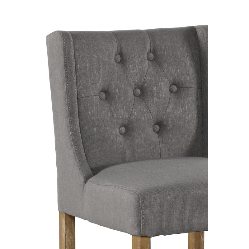 Tabouret de bar en bois massif Barson, Gris