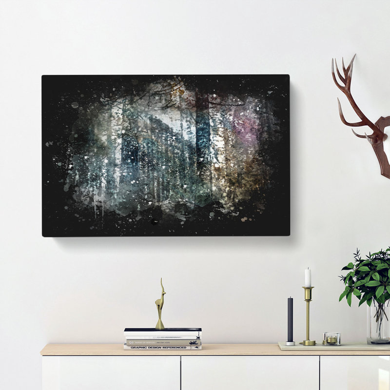 Colourful Forest - Wrapped Canvas Painting, 50cm H x 76cm W x 3cm D