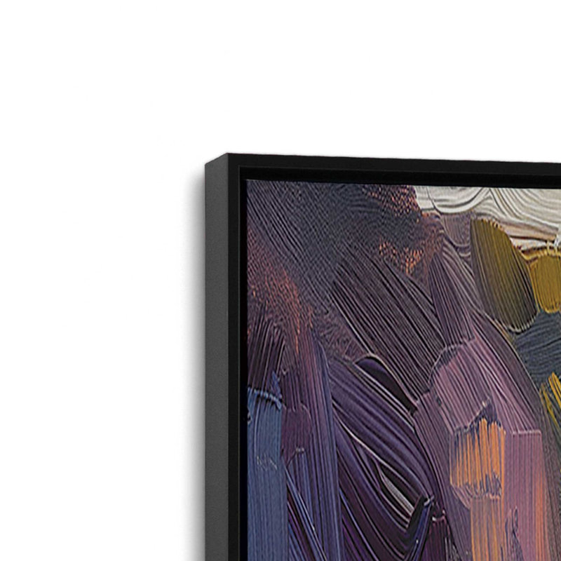 «Nocturne Sunset Soiree V1 (Square)», reproduction d'art encadrée sur toile par Azure Artisanal Studio