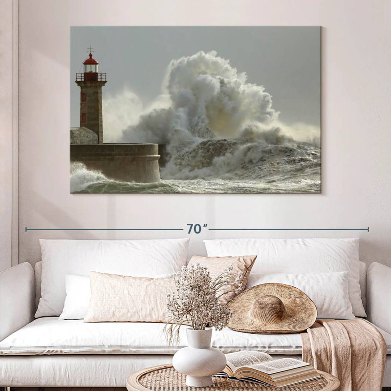 Felgueiras lighthouse waves Aletra, H 34 po x l 51 po