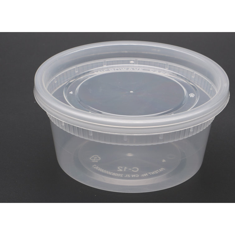 12 oz Disposable Soup Cups with Lids Plastic 240 Set