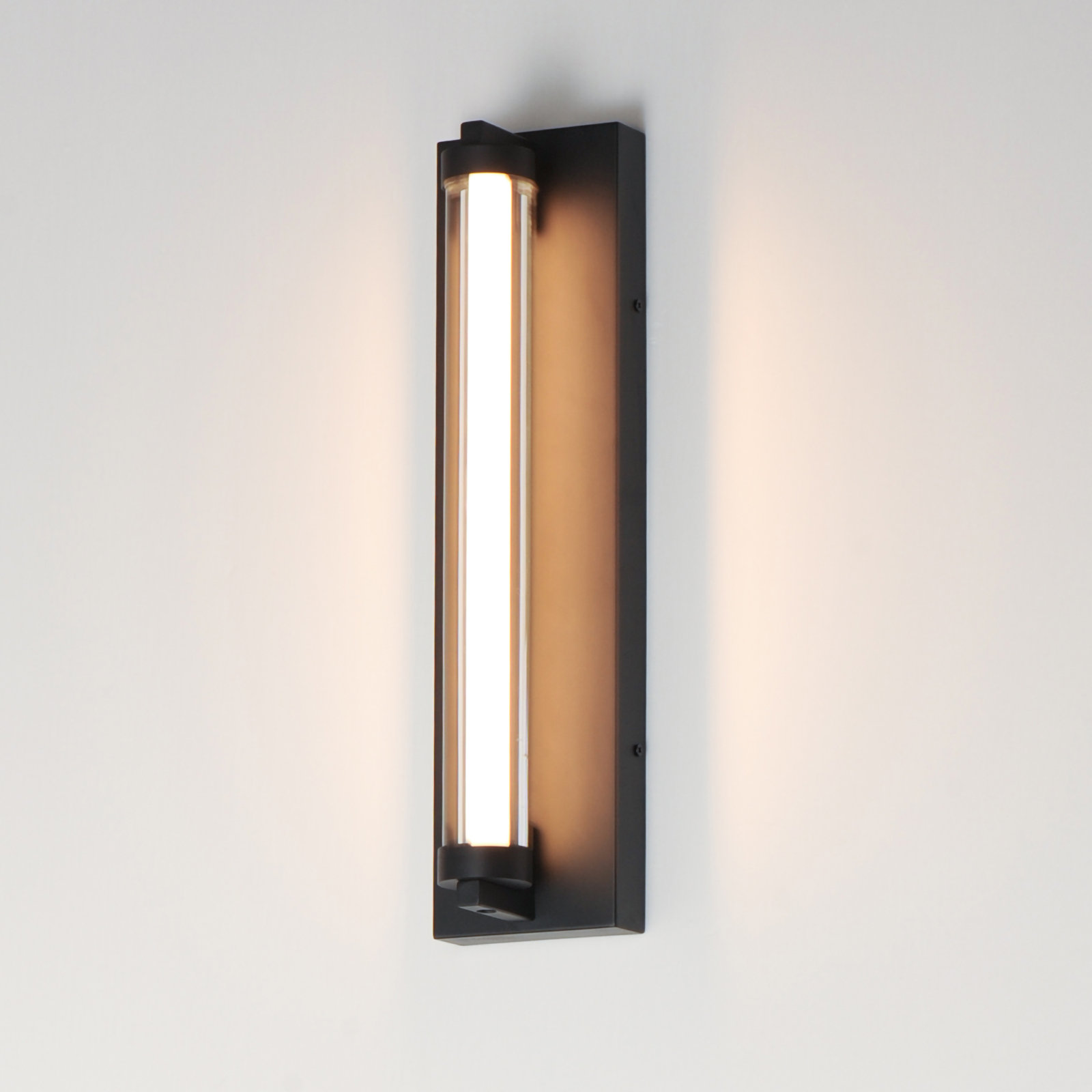 Machaela Single Light Cylinder Outdoor LED Wall Light, 4.75" H x 18.5" W x 4.25" D