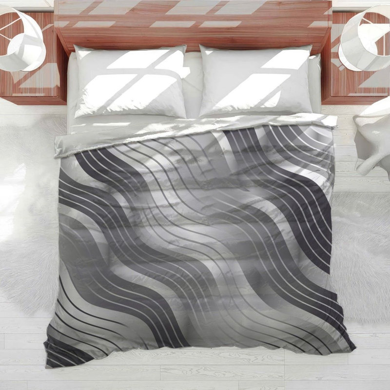 Édredon à vagues froides et monochromes hypnotisant, Édredon simple TG