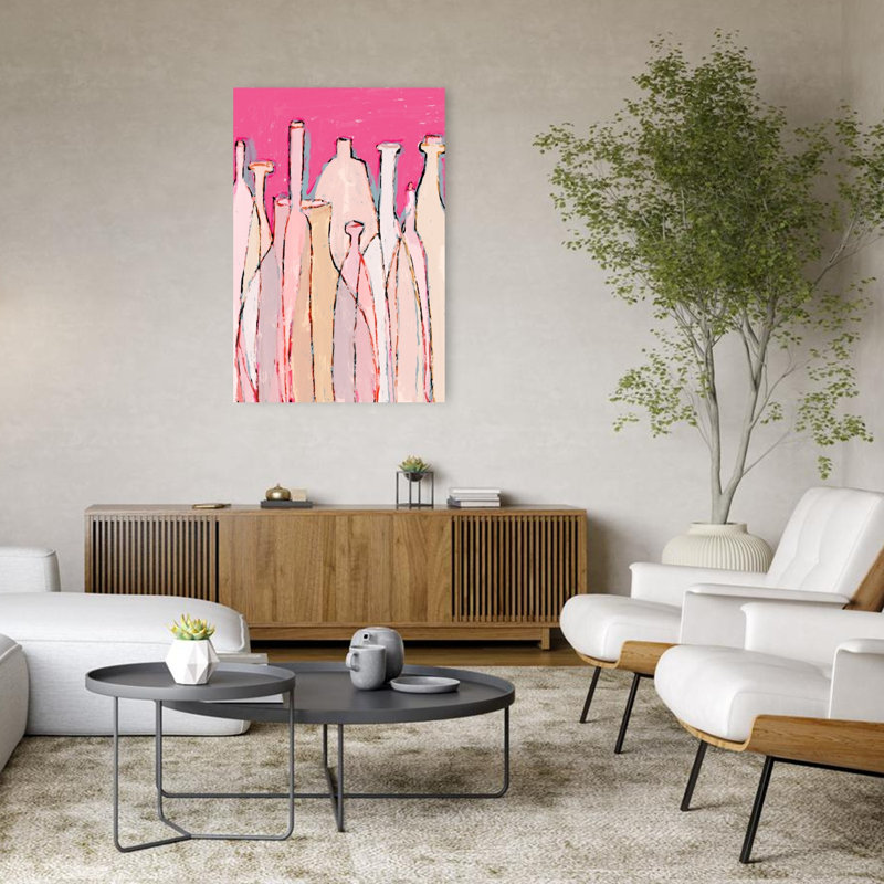 «Bottle Silhouettes», impression d'art contemporain abstrait coloré, 48" H x 32" W