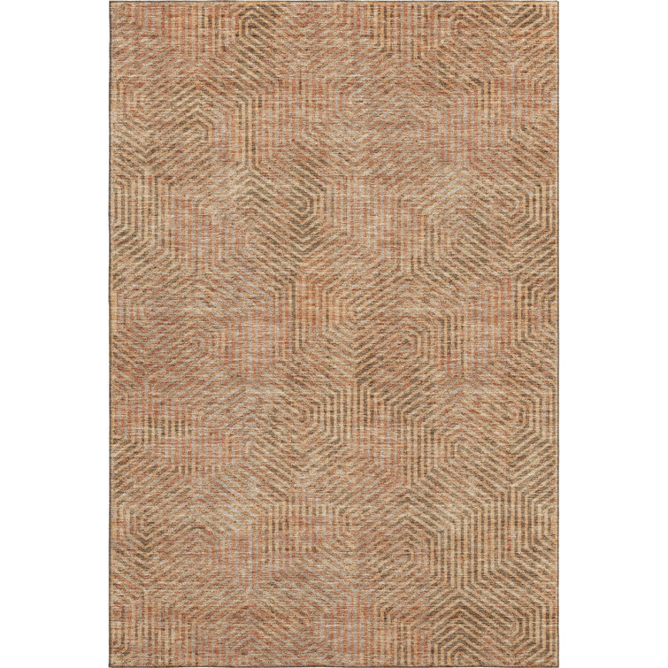 Premium Machine Washable Prisco Copper Rug
