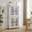 Buffet avec 4 portes en miroir et tablettes réglables pour la cuisine, le salon et la chambre à coucher-871934654