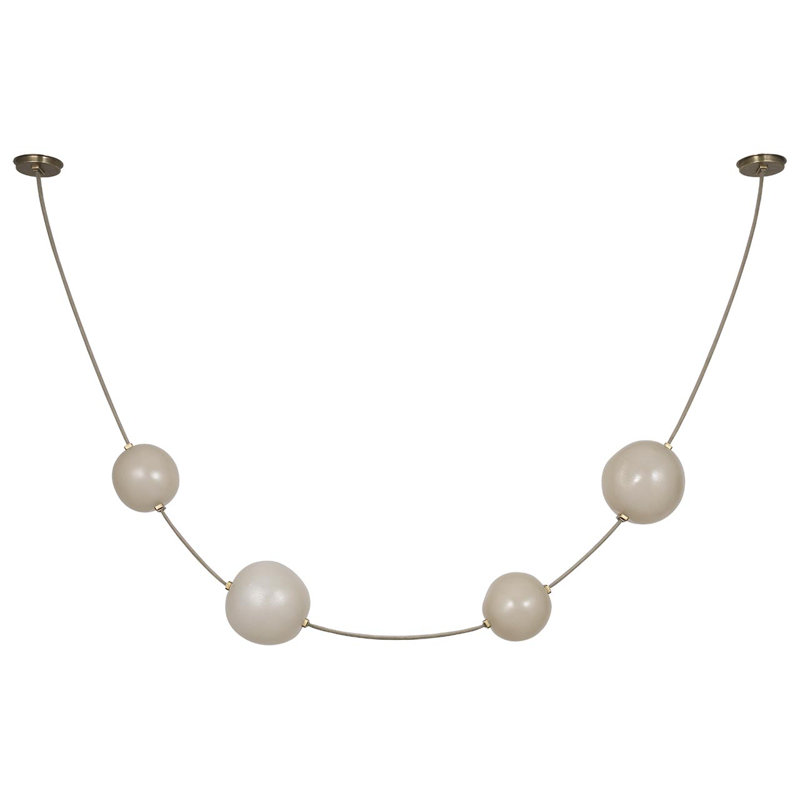 Anne-Marie Barton Dune Belted Light with Fizzy Nude Glass, Ash Suede/Mottled Brass