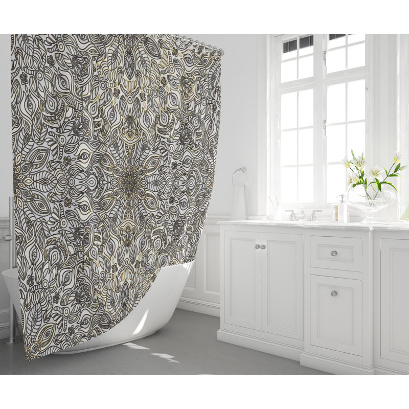 Rideau de douche simple damassé Collyer, H 83 po x l 70 po