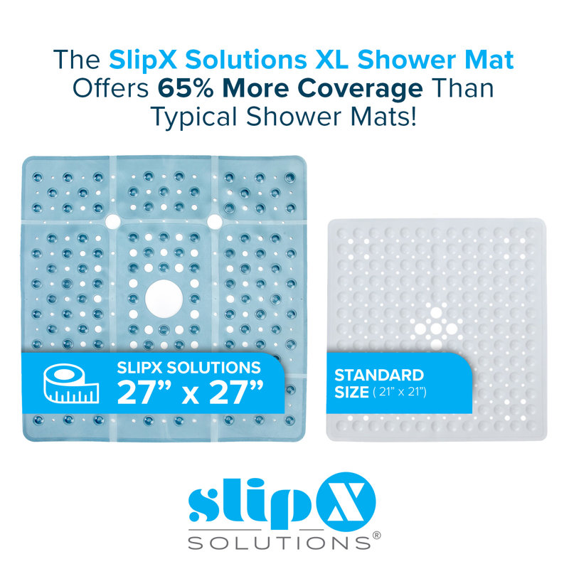 Extra Large Translucent Dusty Blue Square Shower Mat