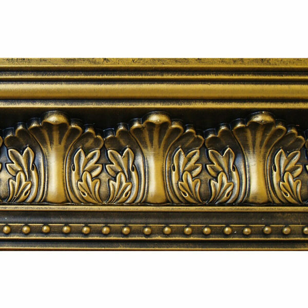 A Brass Crown With A Circular Base And Curved Bands Each Decorated