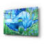 Art mural en verre Winston Porter «Poppy Garden - Blue» par Carol Cavalaris-488264728