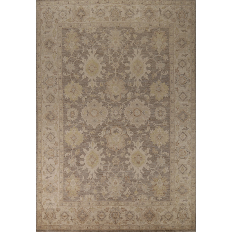 Vegetable Dye Brown Oushak Turkish Area Rug