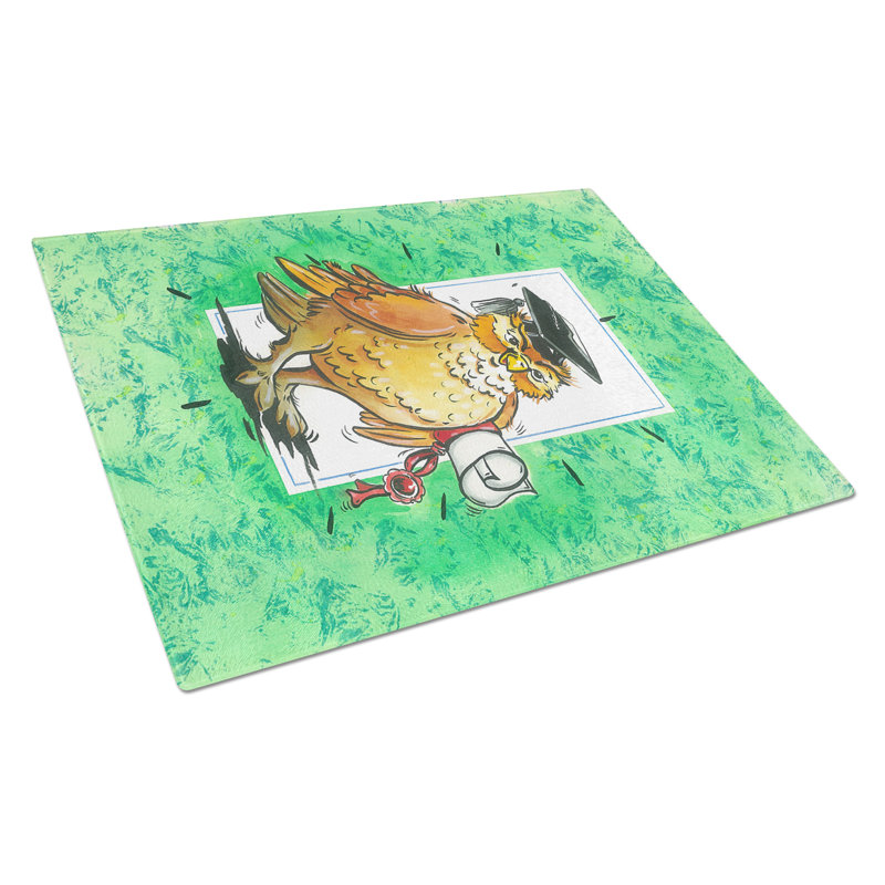 Planche à découper en verre hibou caroline