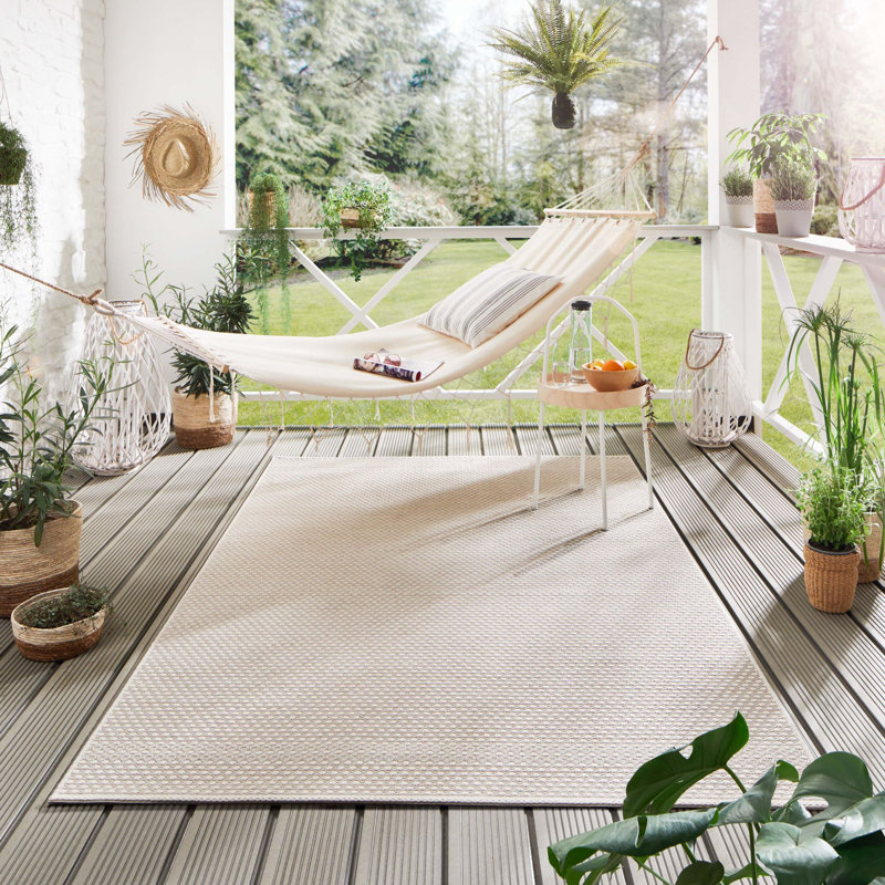 Kocher Geometric Machine Woven Flatweave Indoor / Outdoor Area Rug, Rectangle 200 x 250cm