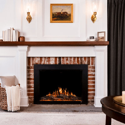 Fireplug Pro 38 Inch Smart Electric Fireplace Insert With Fire Crackle Sound With 4 Inch Trim Kit