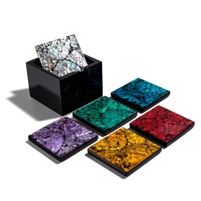 Coaster Set With Holder