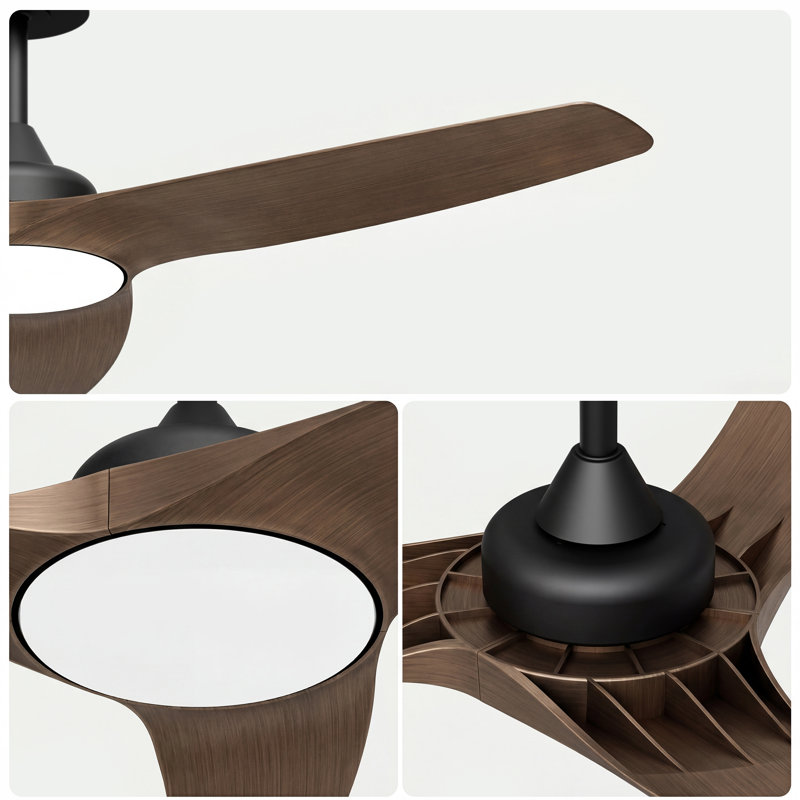 52" Outdoor Ceiling Fan with Light for Patio Garage Porch Indoor, Weather-Proof Blades & High-Airflow, Quiet DC Motor 3CCT Dimmable LED Ceiling Fan Remote for Farmhouse