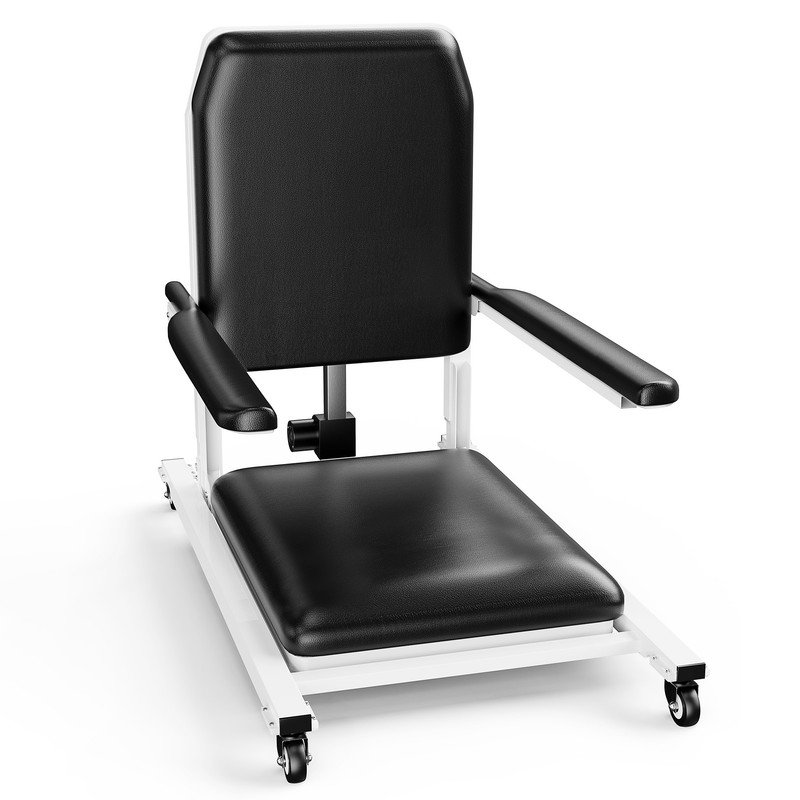 Fauteuil électrique avec 4 roues et coussin en polyuréthane, Noir