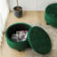 Brionna 60cm Wide Velvet Round Solid Colour Ottoman with Storage-32119