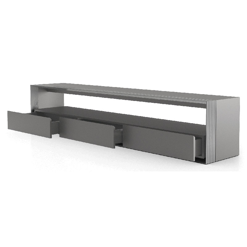 Beckenham Unfinished TV Stand for TVs up to 88", Metallic Graphite