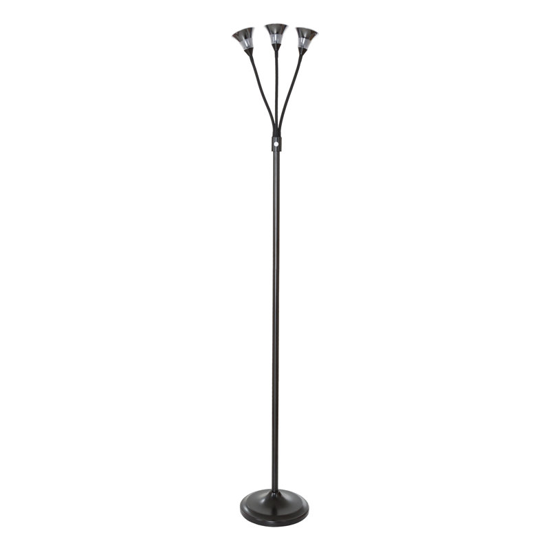 Lampe sur pied à branches en T 69 po Cammy - Lampe écoénergétique avec bras réglables, Noir