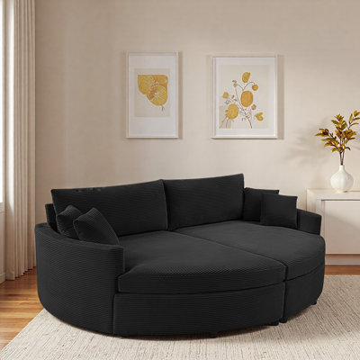 Oversized Double Chaise Lounge Sofa With Deep Seat And Usb Ports by Latitude Run