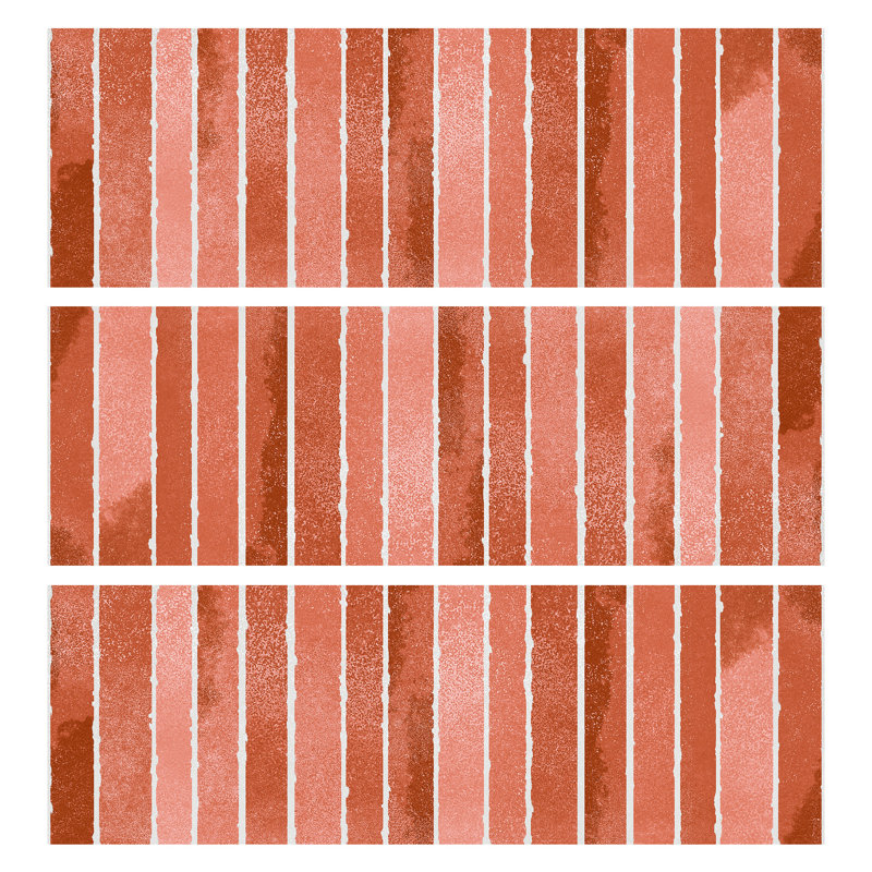 Colorido Ceramic 4" x 12" Wall Tile - 33 Pieces (10.76 Sq. Ft.), Red