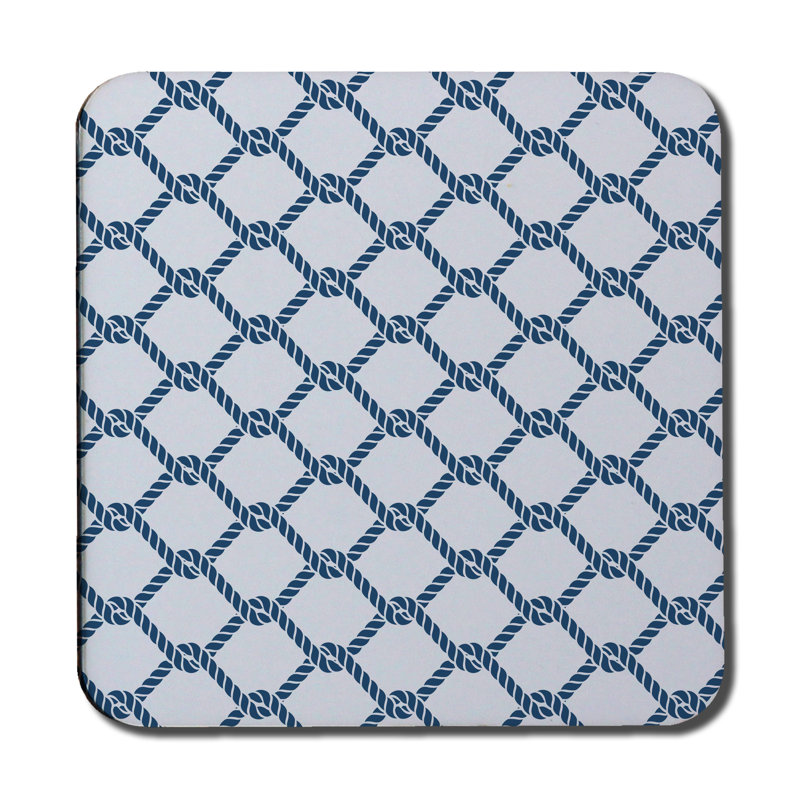 Square 6 Piece Coaster Set, Navy