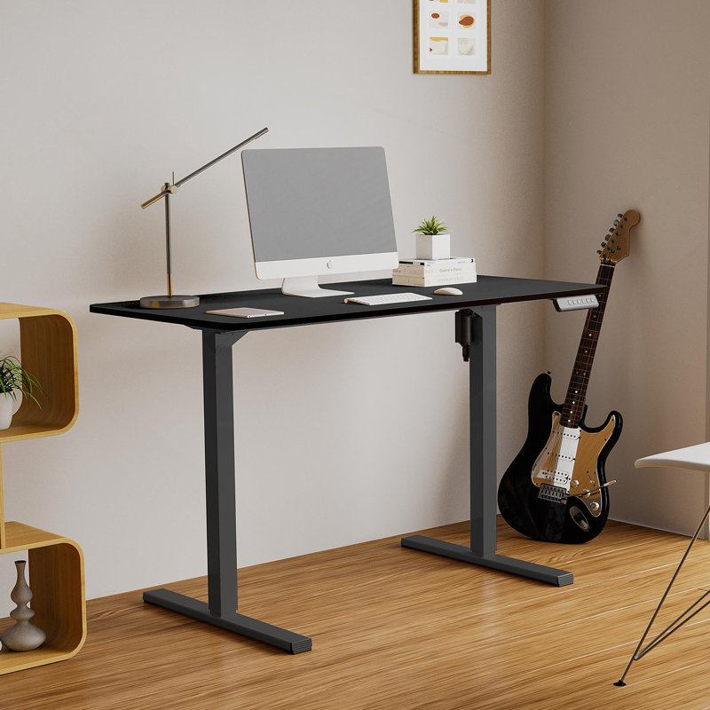 Bureau électrique debout à hauteur réglable, Noir / Noir, H 4,25 po x l 49,8 po x P 25,59 po