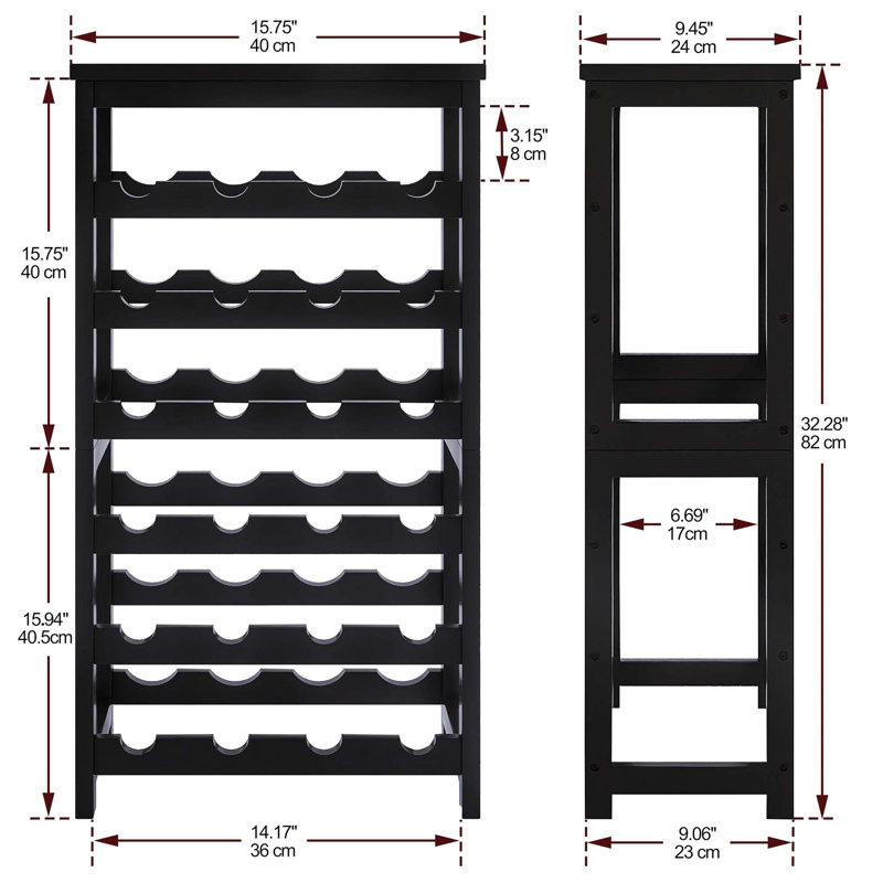 Bacote Wine Bottle Rack, Black