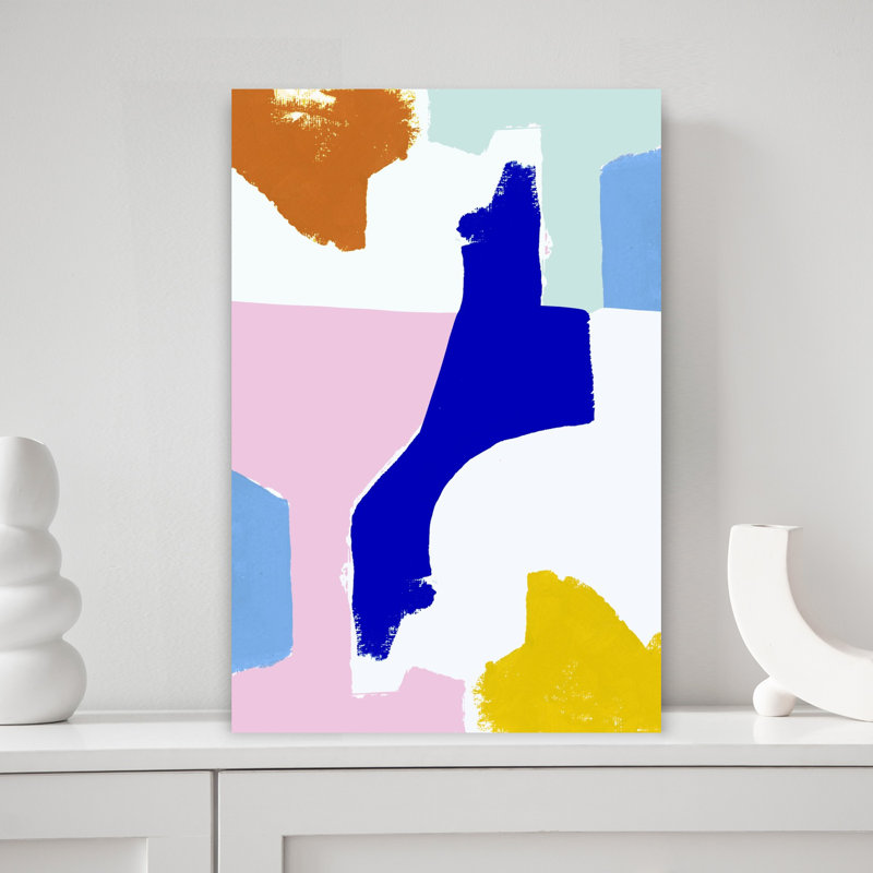 Art contemporain abstrait coloré et audacieux, H 18 po x l 12 po