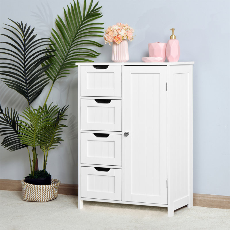 Armoire de rangement pour salle de bain avec tablette réglable et tiroirs