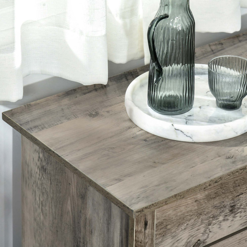 Farmhouse Sideboard Buffet Cabinet With Adjustable Shelf, Gray Wash