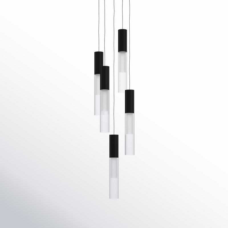 Colbie 5 - Light Gold LED Cluster Pendant, Black
