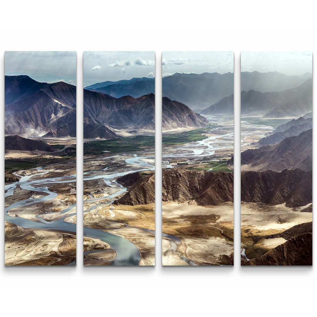 4-tlg. Leinwandbilder-Set Bergige Landschaft China