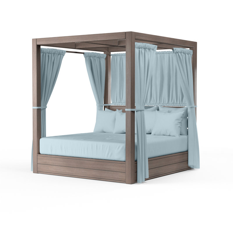 Laguna Resort King Daybed in Canvas Skyline, No Welt, Canvas Skyline Sunbrella®, Brown