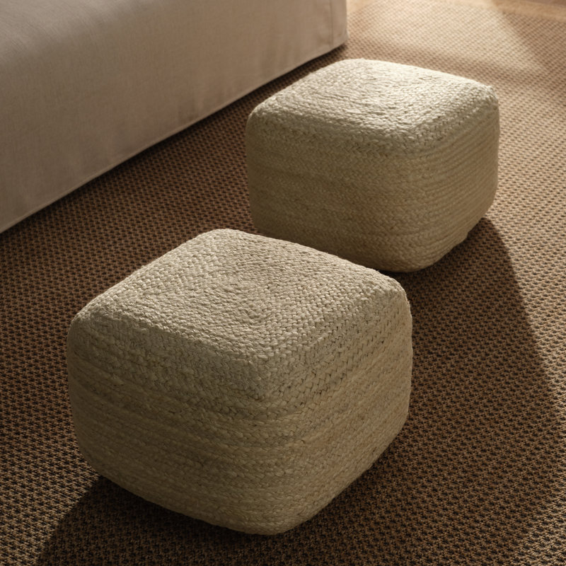 Pouf / repose-pieds Cicero, Jute blanc