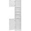 Armoire de rangement de coin haute pour salle de bain avec deux portes et tablettes réglables, tablette ouverte