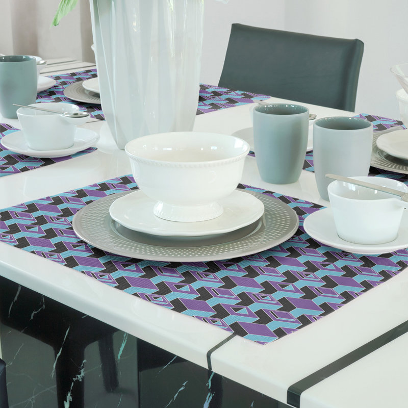 Napperon classique en coton 18 po Skyscraper, Mauve / bleu sarcelle, polyester