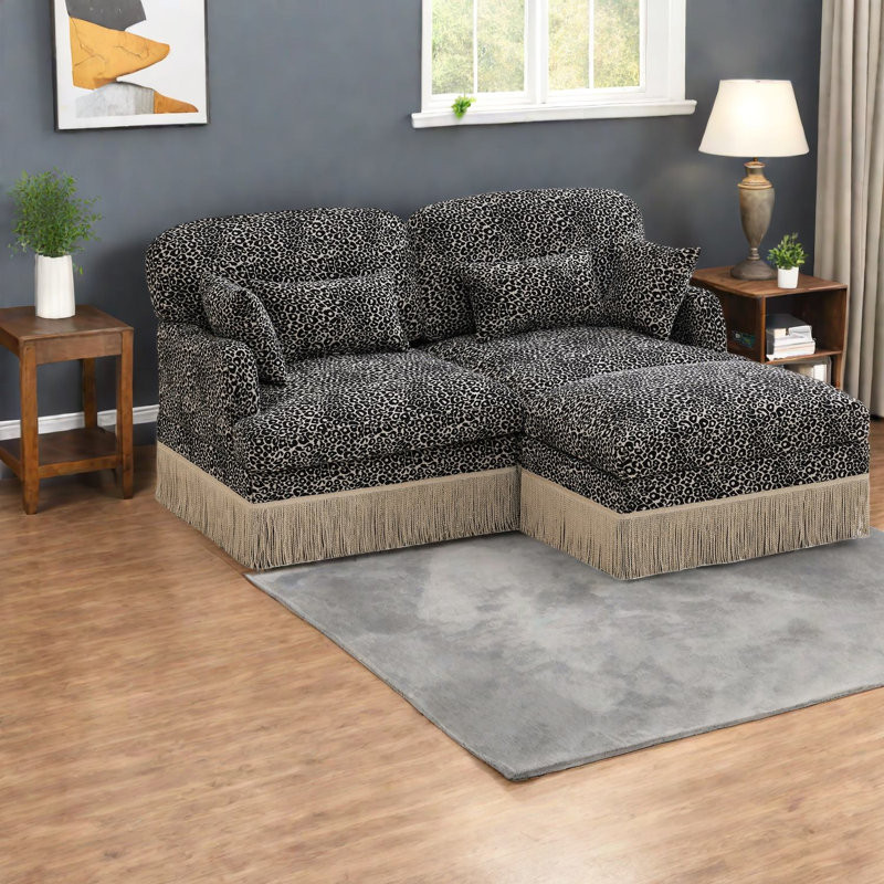 Canapés profonds modulaires Chenille Leopard Modern Living Home