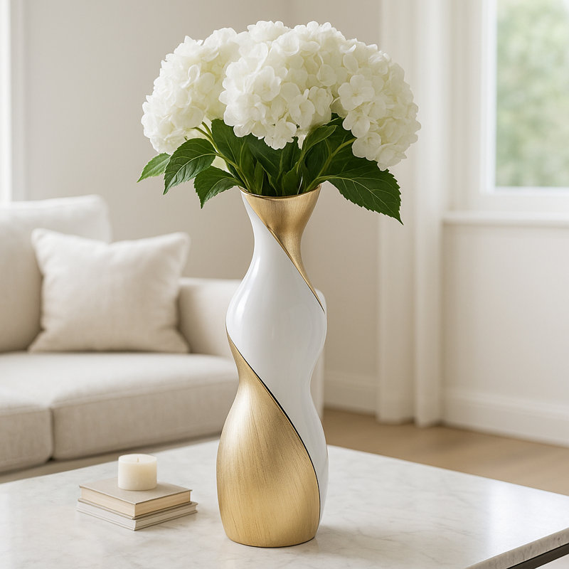 Sculptural Vase with a Twisting Silhouette – Modern Tall Vase and Table Vase for Home Decor – Decorative Flower Vase for Shelf, Entryway, or Mantel Styling