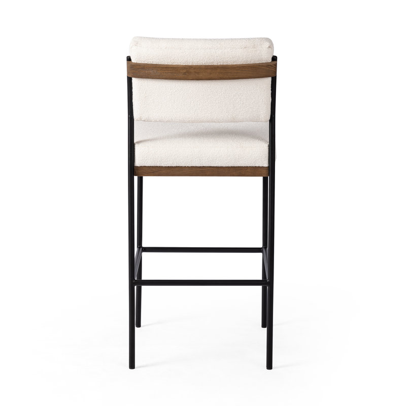 Benton Upholstered Stool with Metal Frame, Fayette Cloud/Polyester Blend, Bar Stool (30.3" Seat Height)