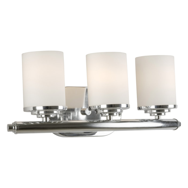 Éclairage pour meuble-lavabo 3 lumières Bastia, Chrome / Opale satinée