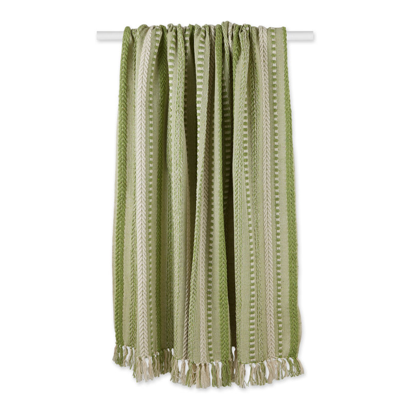  Jeté tressé 100% coton, Vert