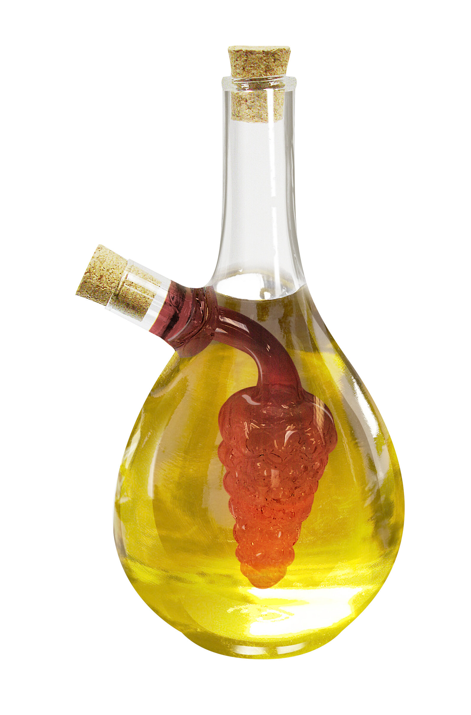 Prep & Savour Distributeur d'huile d'olive en céramique Gute Cruet - Cadeau  parfait pour la décoration intérieure - Bouteille de vinaigrier 400 ml avec  verseurs - Carafe d'huile d'olive rose pour la