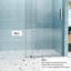 Porte de douche 60 po x 76 po, verre trempé de 1/4 po de qualité supérieure, revêtement en nickel brossé, conception