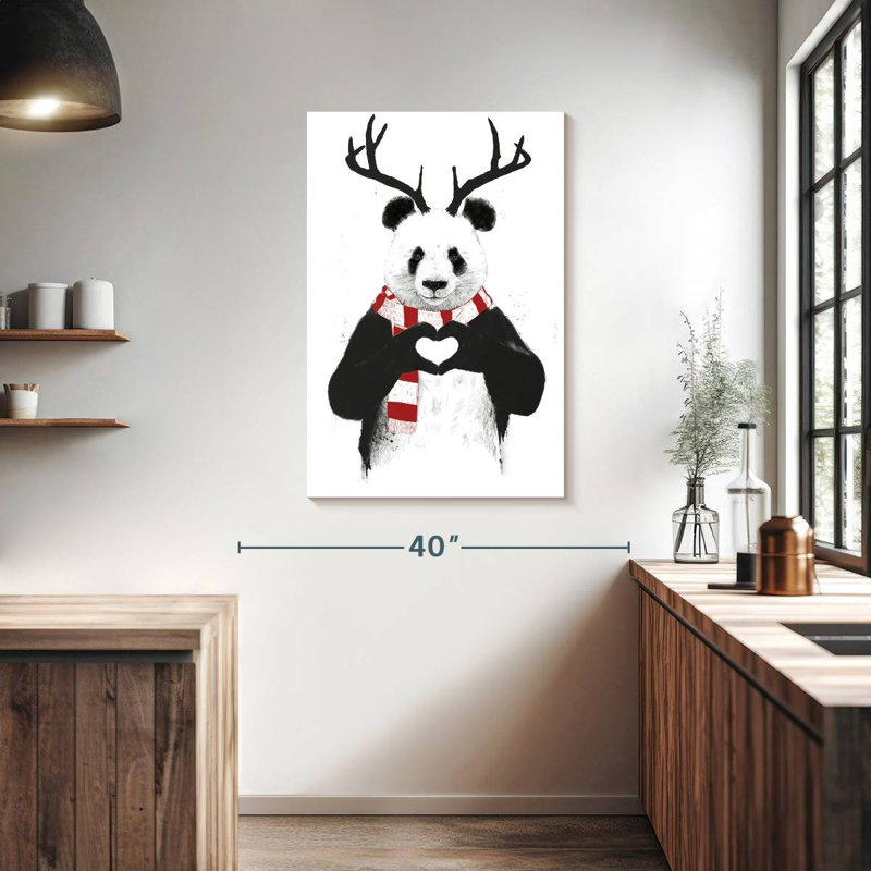 Brampt Xmas Panda, 39" H x 26" W