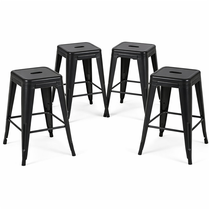 24 Inch Counter Height Stool(Only Dining Chairs), Noir mat, Tabouret de comptoir (siège d'une hauteur de 24 p