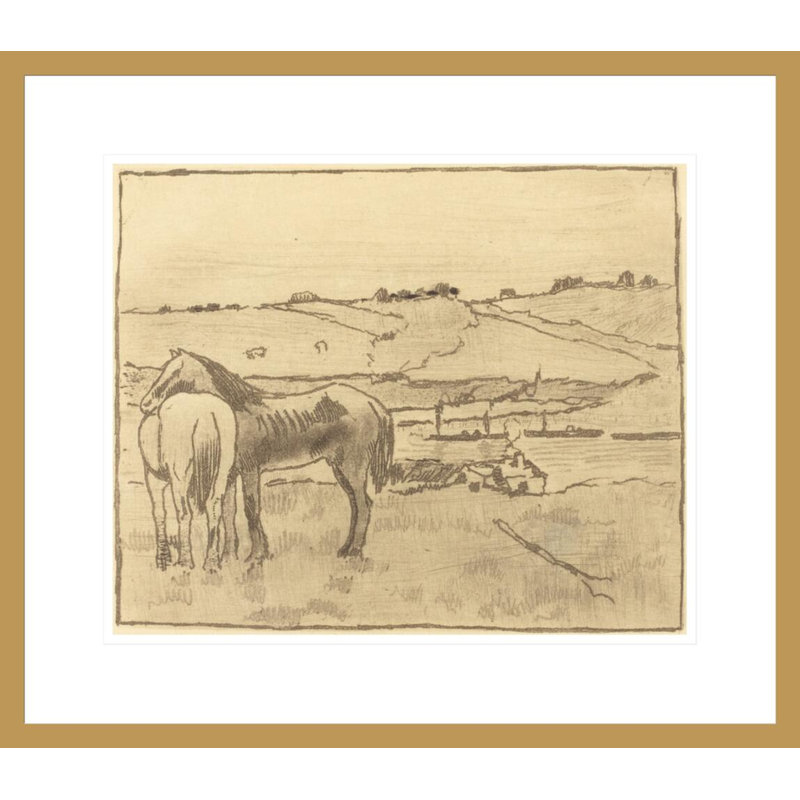 Chevaux dans la prairie par Edgar Degas, H 17,75 po x l 20,37 po