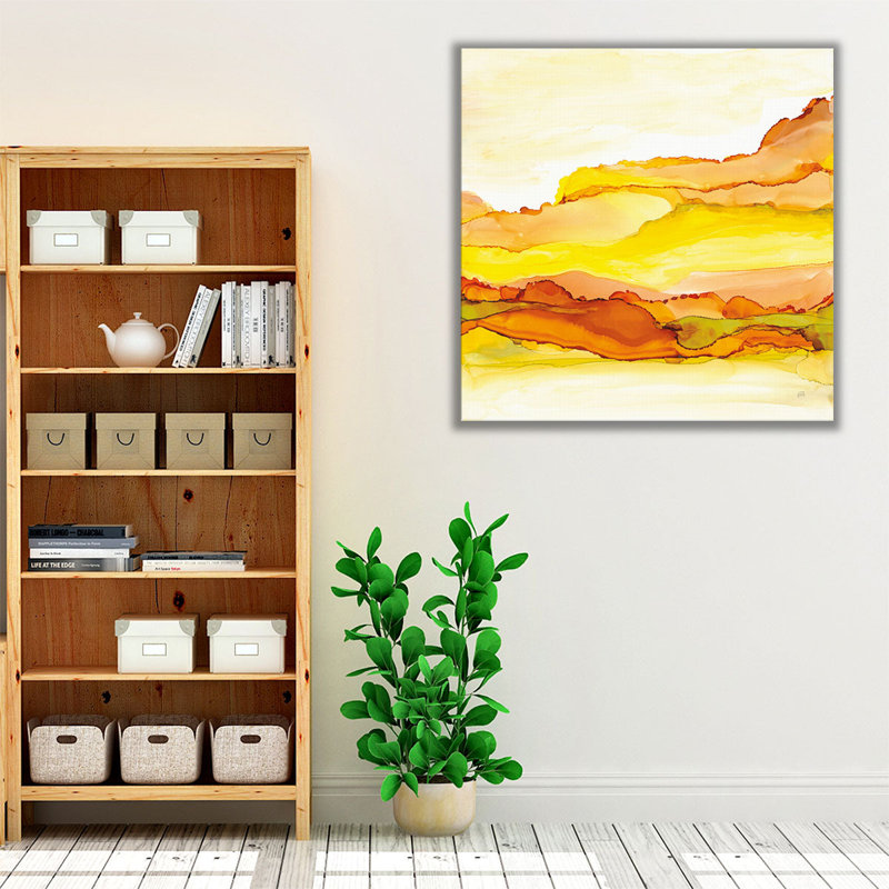 Yellowscape I - reproduction d'art sur toile, H 12 po x l 12 po